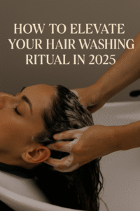 Luxury salon hair washing ritual with scalp massage, elevating relaxation and shine